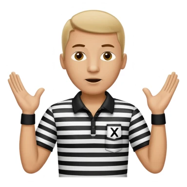 referee with raised arms crossed like an X sticker