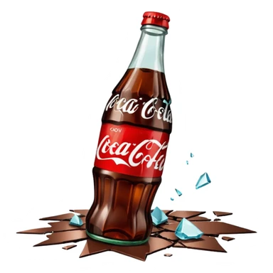 shattered bottle of coca cola sticker