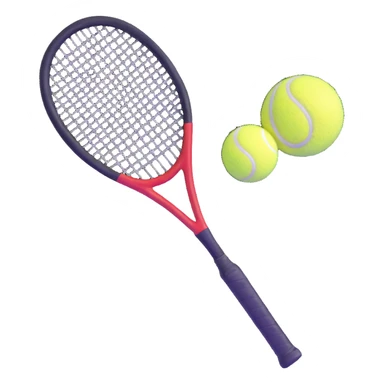 preppy tennis racket and ball sticker