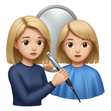 girl getting haircut sticker