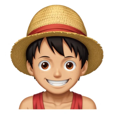 Luffy from One Piece giving a big smile sticker