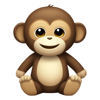 Stuffed toy cute monkey smiling more looking like a stuffed teddy bear  sticker