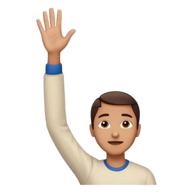 Thankfull raising hands towards high blue sky for helping out sticker