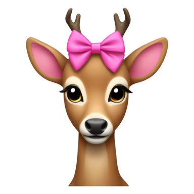 a deer with a pink bow sticker