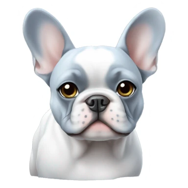 Blue French bulldog with white chest  sticker