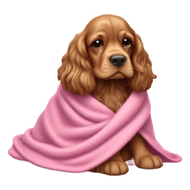 Cocker spaniel in a pink blanket sticker