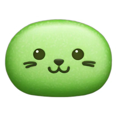 green rice cake mochi cat sticker