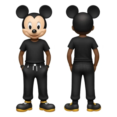 mickey en tn full black sticker