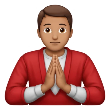 Brown praying hands with red sleeves hands only sticker