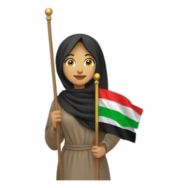 Arab woman holding this flag 🇵🇸 sticker