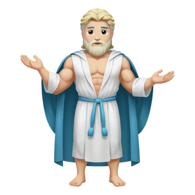 fullbody god zeus, handsdown, white robe sticker