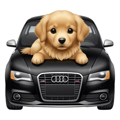 Dog on Audi  sticker