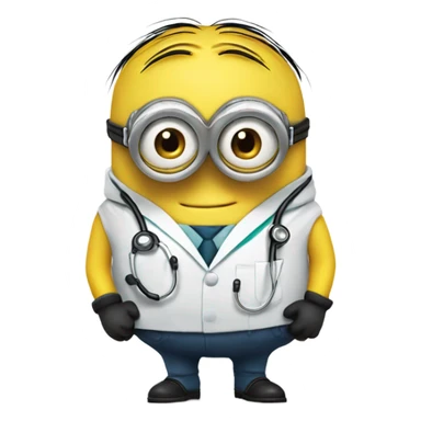 Minion from minions movie dressed as a doctor sticker