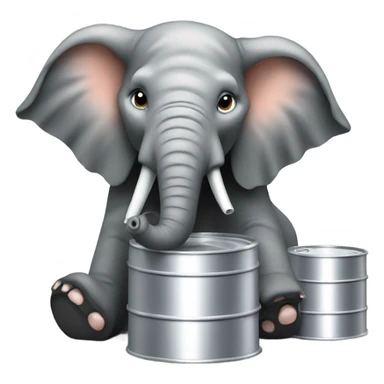 elephant eating grey cylinder sticker