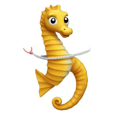 Sea horse doing jump rope sticker