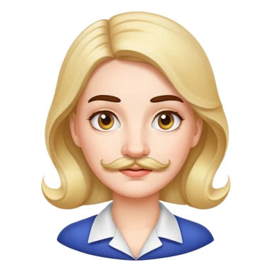 Woman with a mustache  sticker