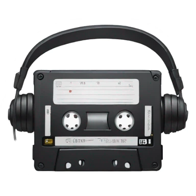 Cassette tape and headphones sticker