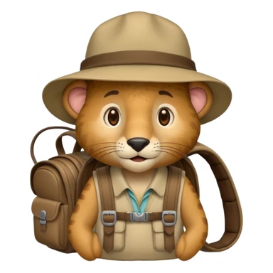  Safari Animal with Backpack  sticker