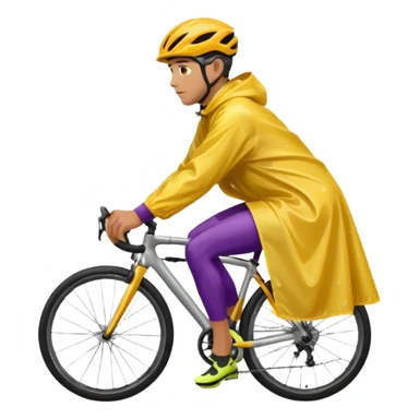 Cyclist with rain poncho sticker