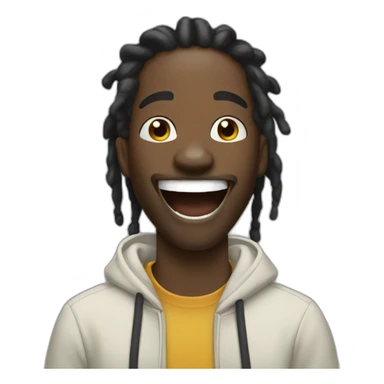 Black man with dreadlocksand hoodie laughing sticker