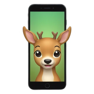 Happy deer with smartphone sticker
