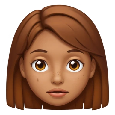Ugly girl with tan skin and brown hair with pimples sticker