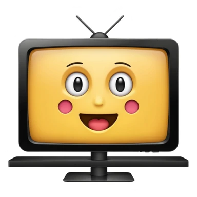 smart 4k big thin screen tv, centered, screen turned off, iPhone emoji style, ultra thin sticker