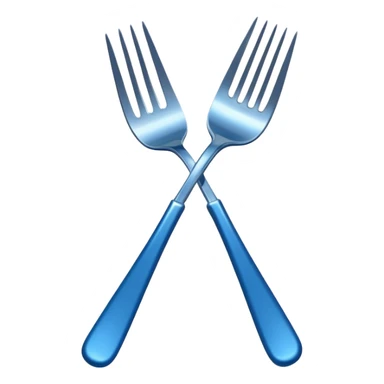 dessert fork with blue handle sticker