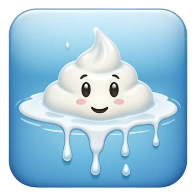 a small puddle of white liquid sticker