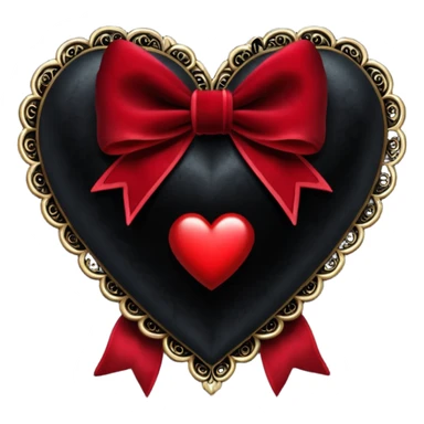 heart with a velvet bow, goth sticker