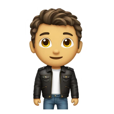 cool boy with leather jacket, from the back sticker