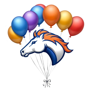 Bronco NFL logo with birthday balloons  sticker