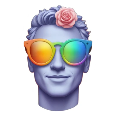 Jonathan Toews wearing glasses as a rainbow musical note in a symphony with pastel roses sticker