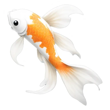  pure white koi fish with long flowing fins sticker