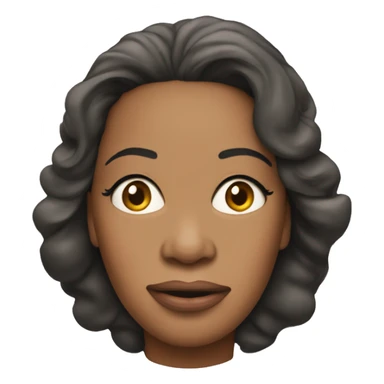 Oprah Winfrey's head with a sad face sticker