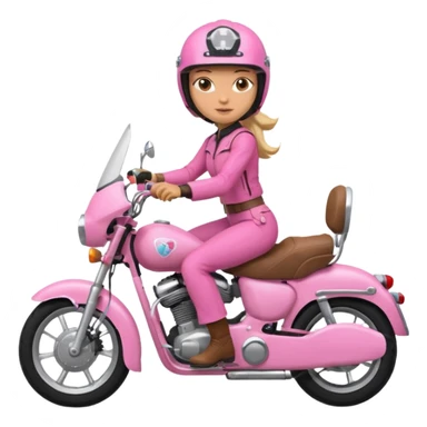 woman rider riding pink motorbiker sticker