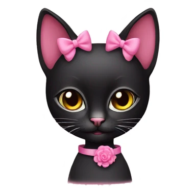 Black cat with pink coquette  sticker