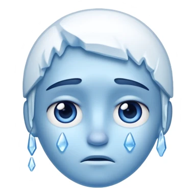 Frozen icy sad face iOs emoji sticker