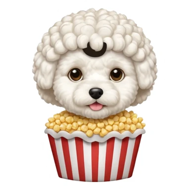 white bichon frise face with popcorn hair sticker