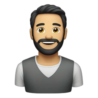 Happy men with glass, beard, black hair sticker