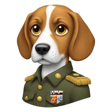 Beagle wearing commanders shirt sticker