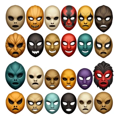 Artistic scary masks sticker