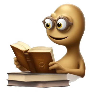 A slug who is tan and loves books his name is the globglogabgalab sticker