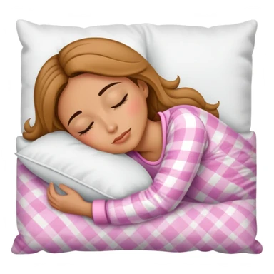 spanish female sleeping in pajama on pillow and comforter sticker