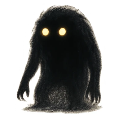 mysterious shadowy monster with glowing eyes sticker
