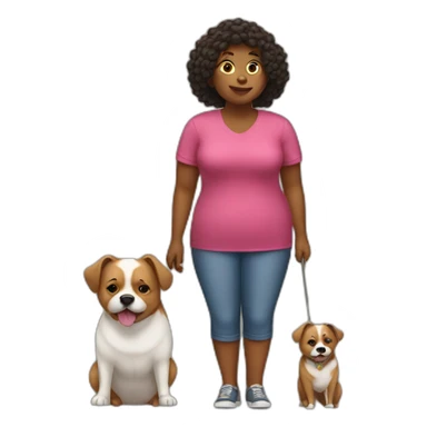 Big women with little dog sticker