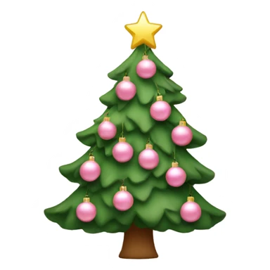 christmas tree with light pink ornaments sticker