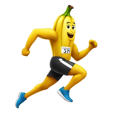 fit banana sprinting fast sticker