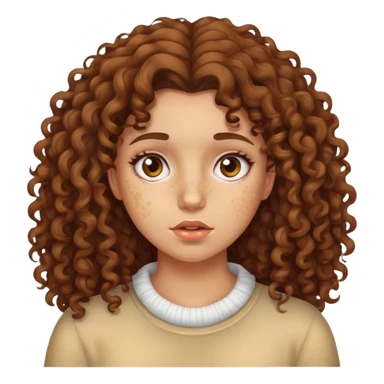 Girl with a lot of acne and brown curly hair sticker