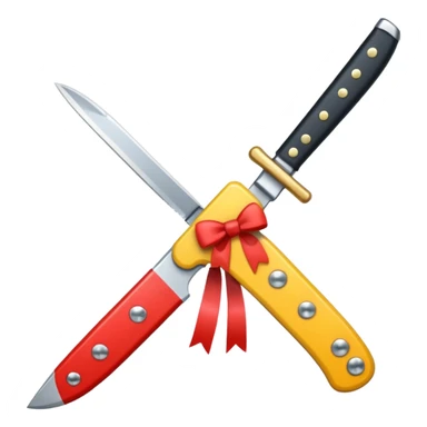 knife with little bows around it sticker